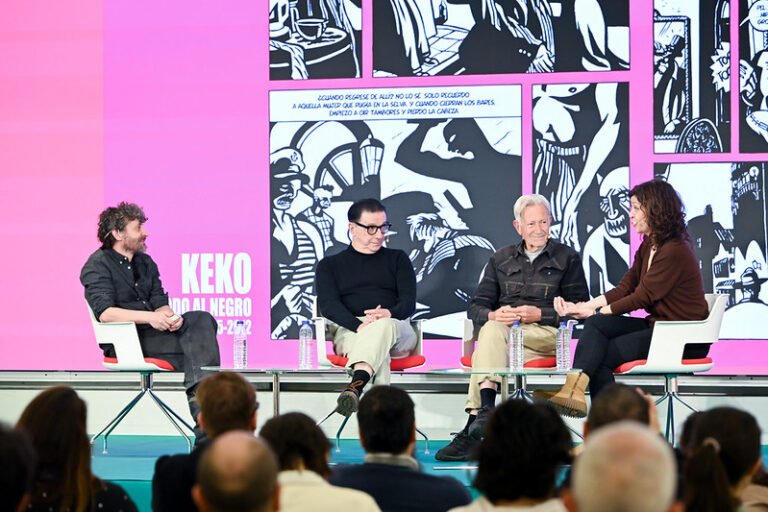 Mesa redonda 'El viaje por el infierno' con Kim, Keko, Raquel Gu y Such durante la segunda Feria del Cómic de Madrid.