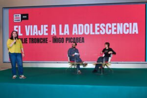 Charla inaugural "El viaje a la adolescencia" con Émilie Tronche e Íñigo Picabea, durante el primer día de la segunda edición de la Feria del Cómic de Madrid.

Matadero Madrid.

© Gustavo Valiente